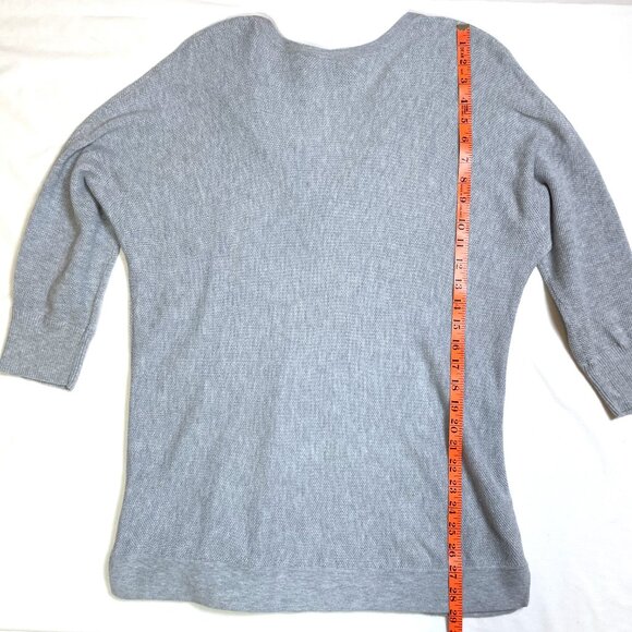 Repeat Light Blue Gray Cotton Blend Knit Tunic Sweater V Neck Size M - Picture 9 of 13